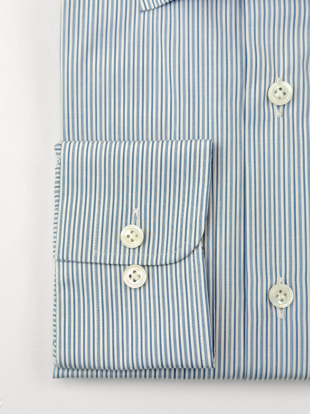 Multi-Stripe Cotton Dress Shirt - Blue