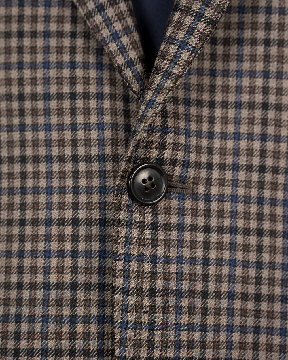 Brown & Blue Wool Gun Check Dormeuil Sport Coat