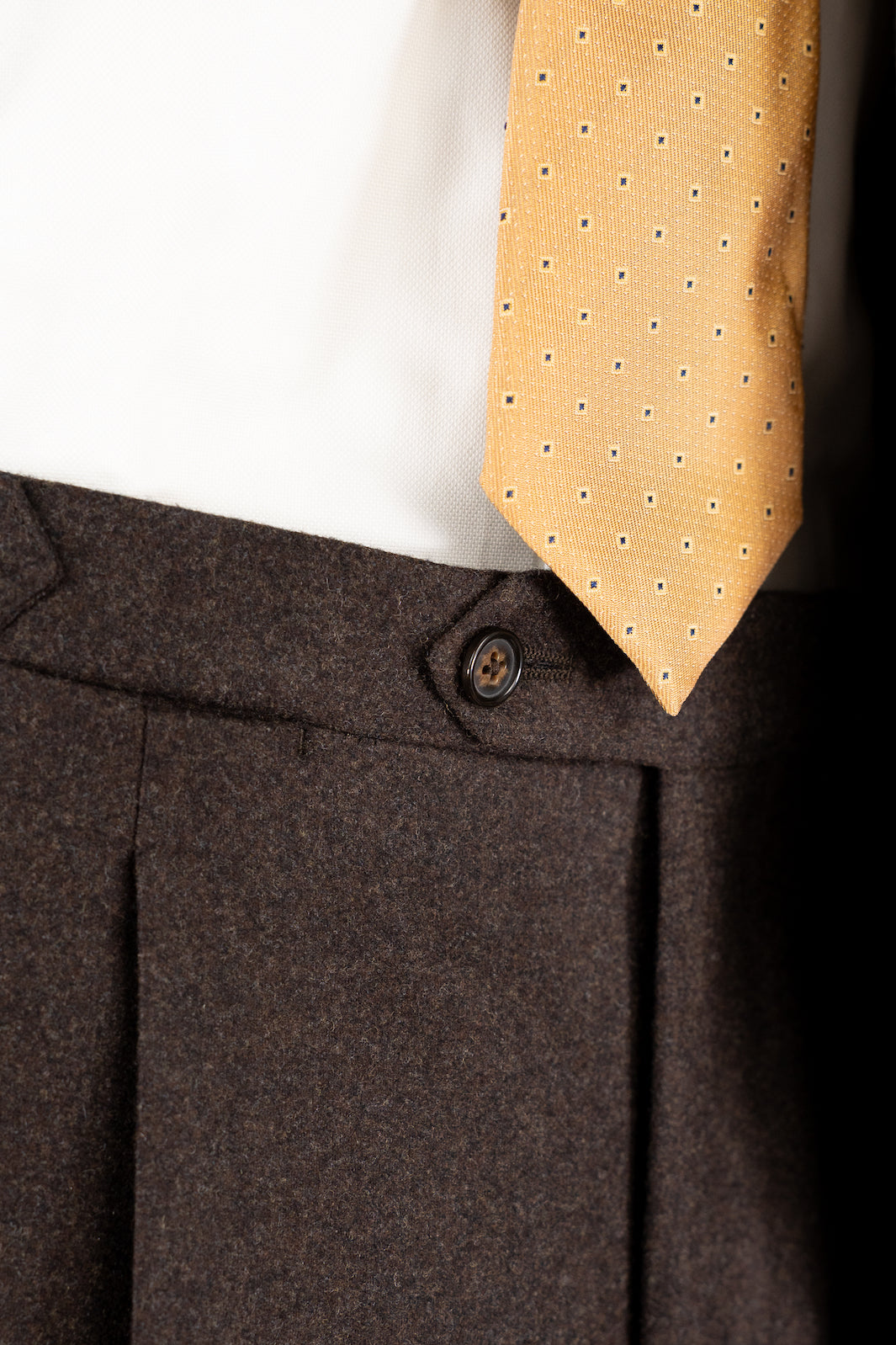 Brown Vitale Barberis Canonico Wool Flannel Trousers