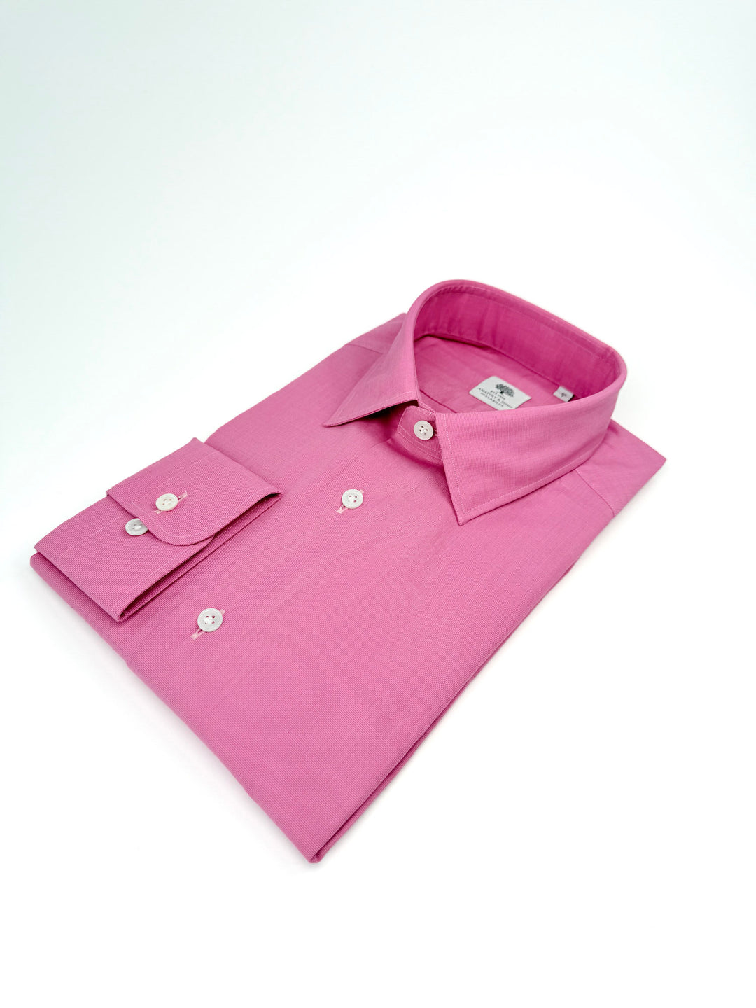Horizontal Twill Cotton Dress Shirt - Bubble Gum Pink