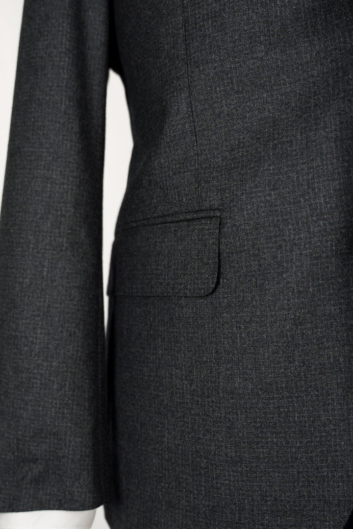 Charcoal Grey Wool Checkered Scabal Sport Coat