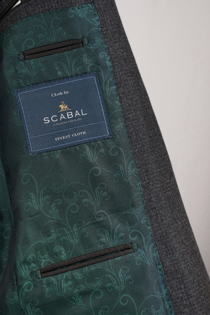 Charcoal Grey Wool Checkered Scabal Sport Coat