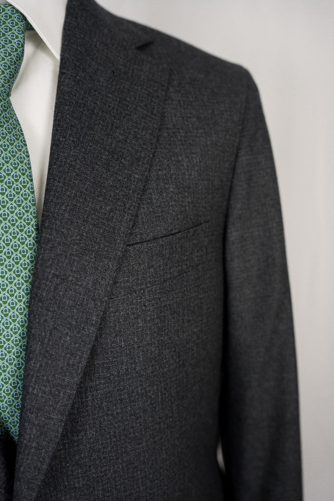 Charcoal Grey Wool Checkered Scabal Sport Coat