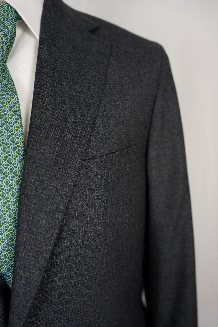 Charcoal Grey Wool Checkered Scabal Sport Coat