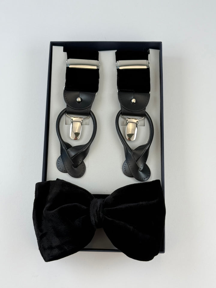 Classic Suspenders Set - Black Velvet