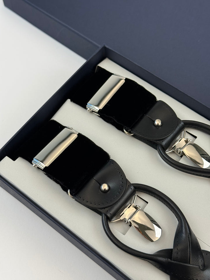 Classic Suspenders Set - Black Velvet