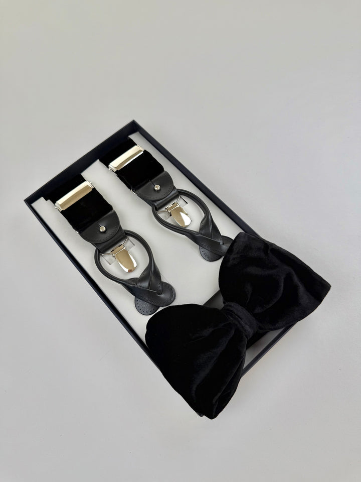 Classic Suspenders Set - Black Velvet