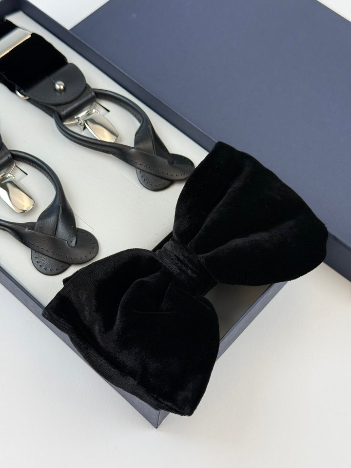 Classic Suspenders Set - Black Velvet