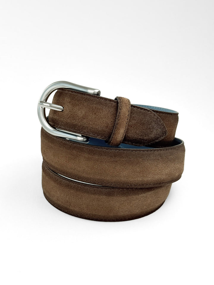 Hand Painted Ombre Suede Leather Belt - Coffee Brown