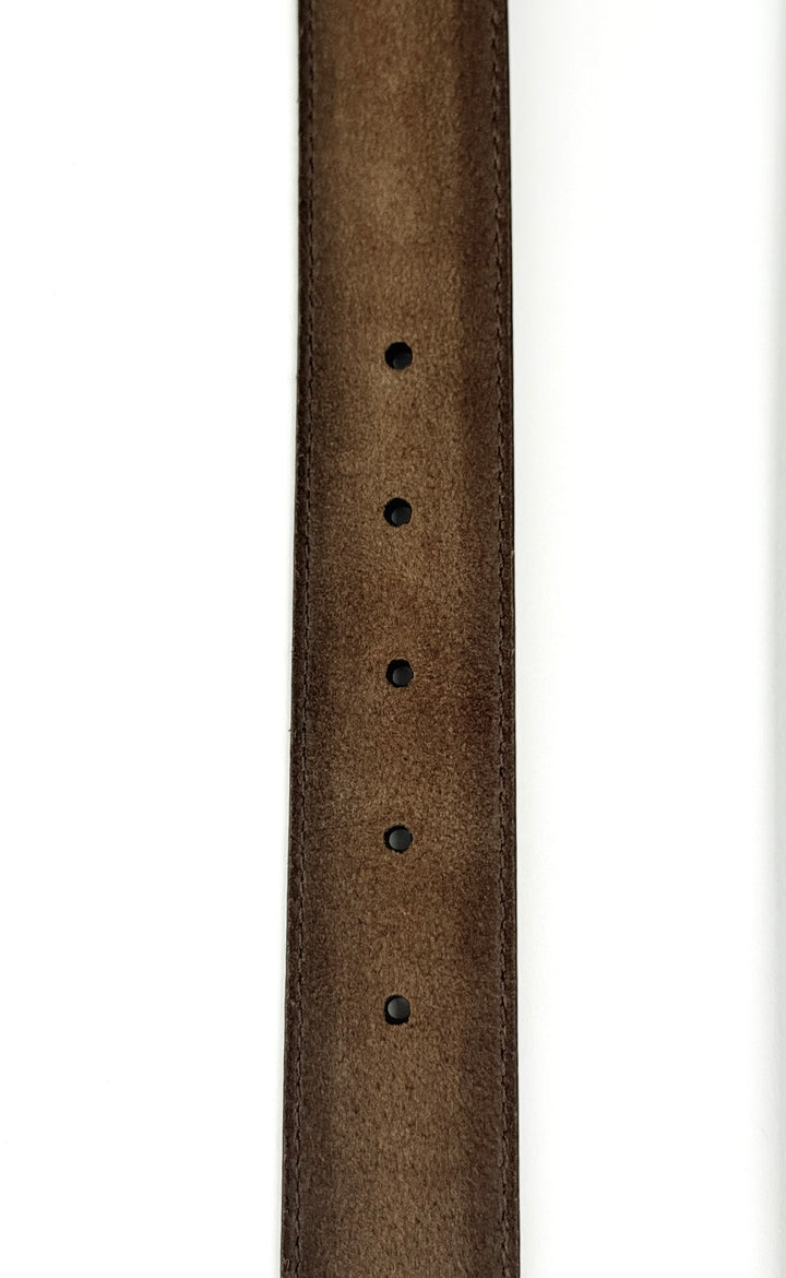 Hand Painted Ombre Suede Leather Belt - Coffee Brown