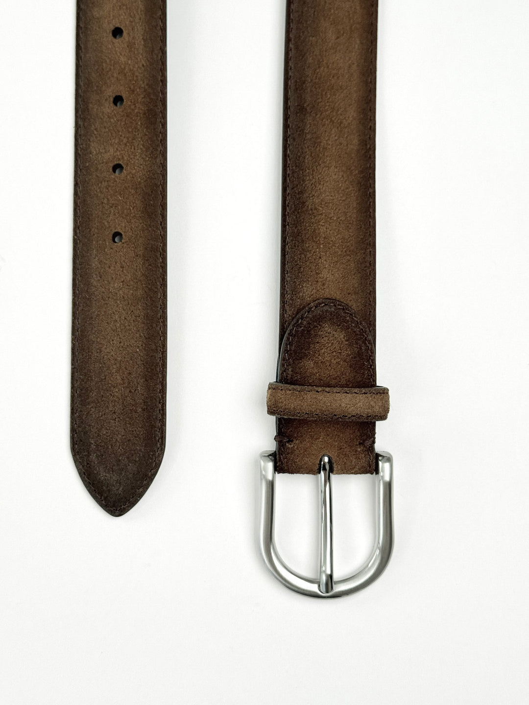 Hand Painted Ombre Suede Leather Belt - Coffee Brown