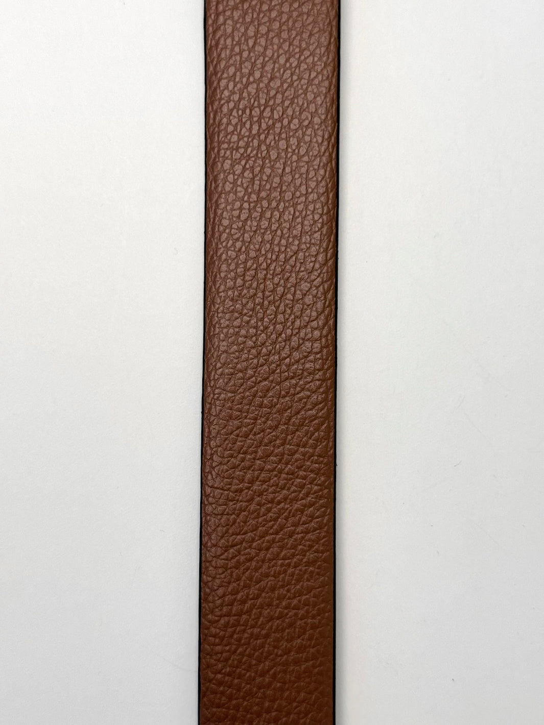 Pebble Grain Calfskin Leather Belt - Cognac