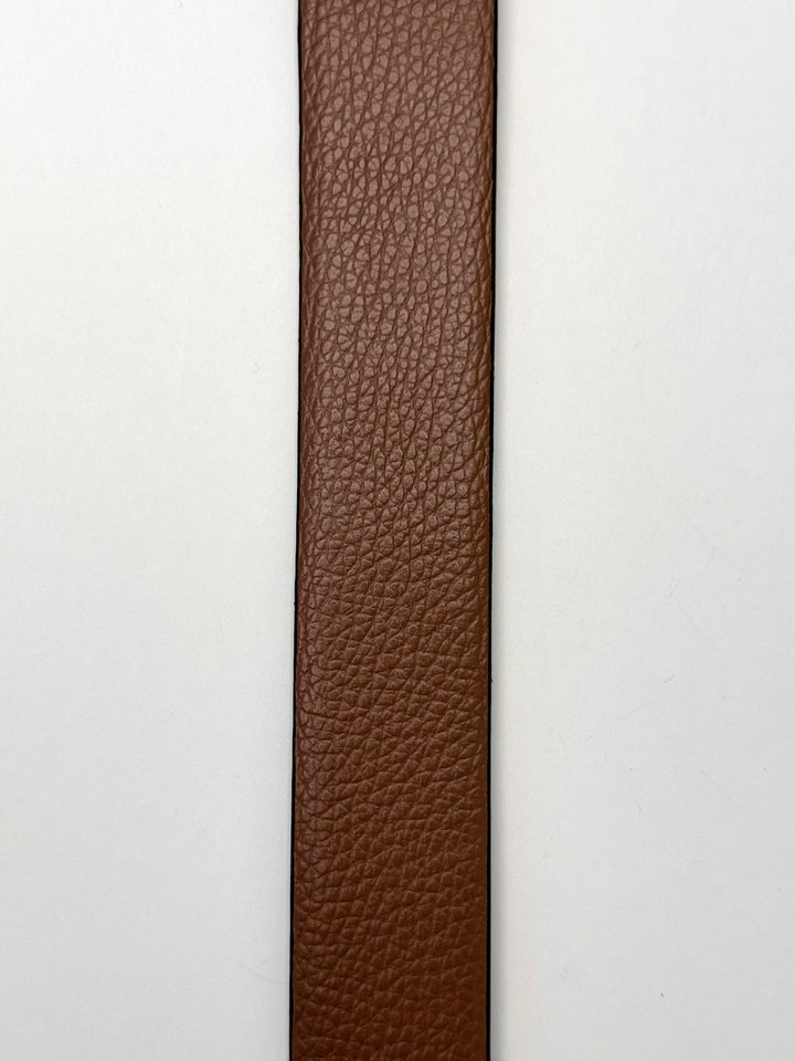 Pebble Grain Calfskin Leather Belt - Cognac