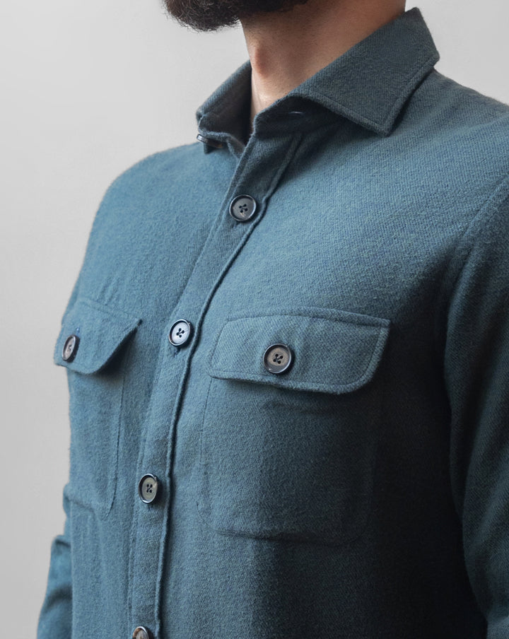 Cotton Flannel Overshirt - Alaska Green