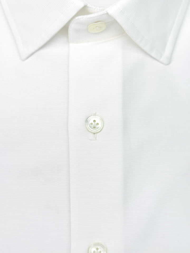 Cotton Horizontal Twill Dress Shirt - White