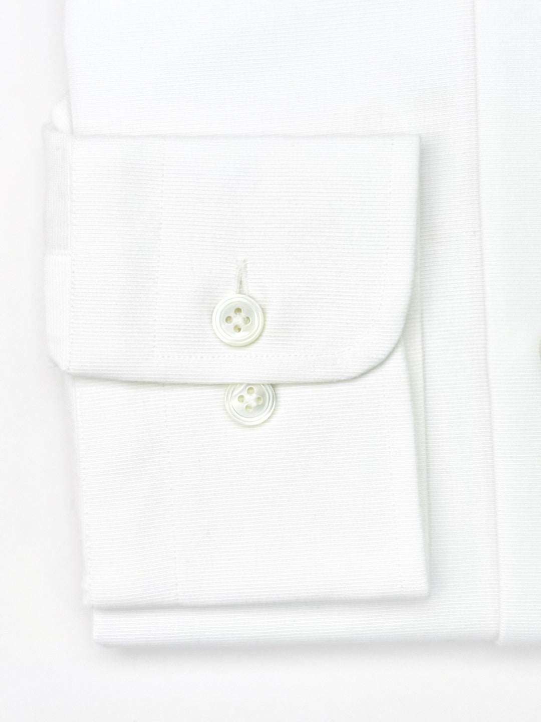 Cotton Horizontal Twill Dress Shirt - White