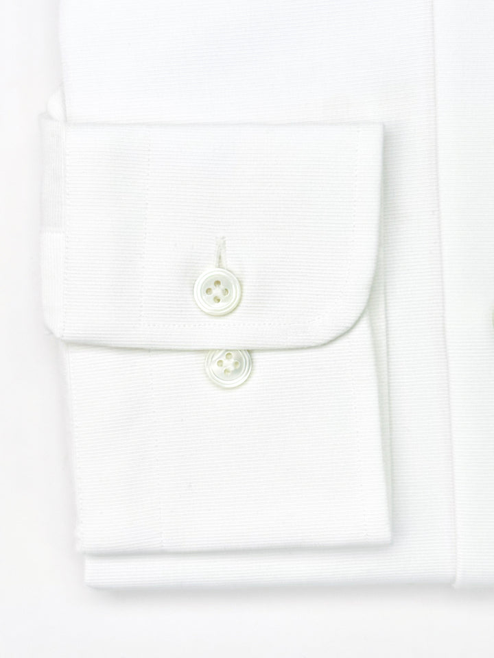 Cotton Horizontal Twill Dress Shirt - White