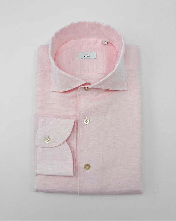 Cotton & Linen Dress Shirt - Light Pink