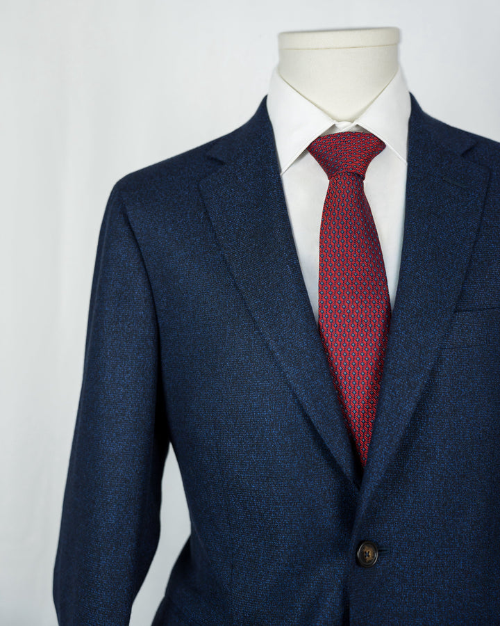 Dark Blue Textured Scabal Stardust Sport Coat