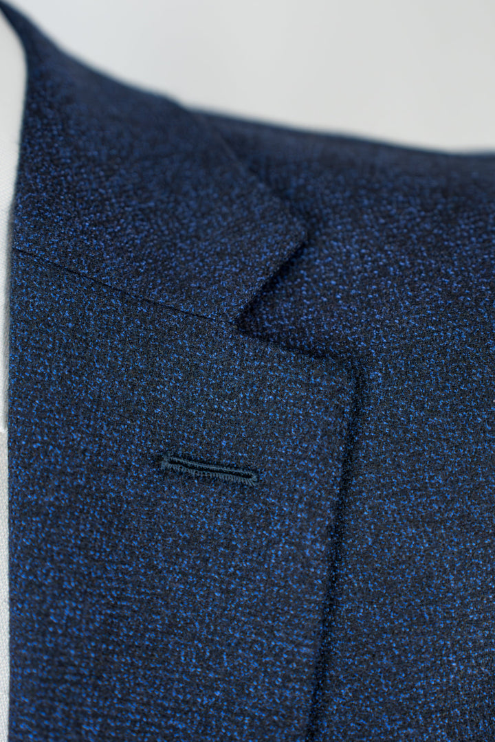 Dark Blue Textured Scabal Stardust Sport Coat