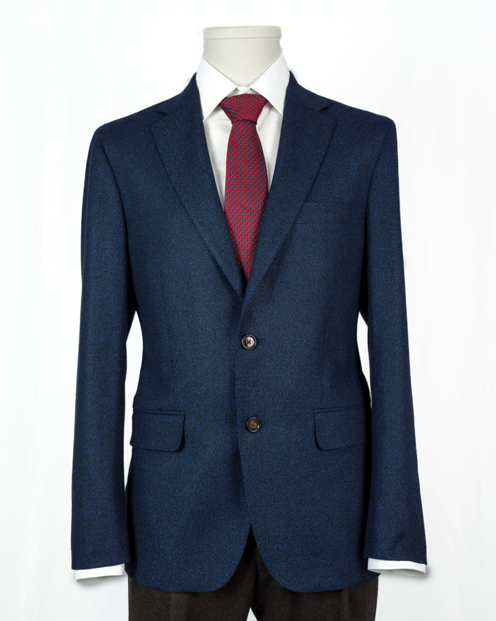 Dark Blue Textured Scabal Stardust Sport Coat