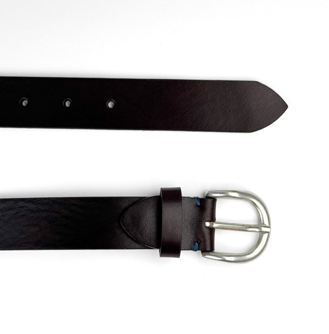 Calfskin Leather Dress Belt - Espresso Brown