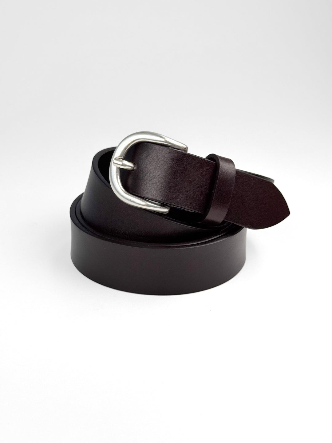 Calfskin Leather Dress Belt - Espresso Brown