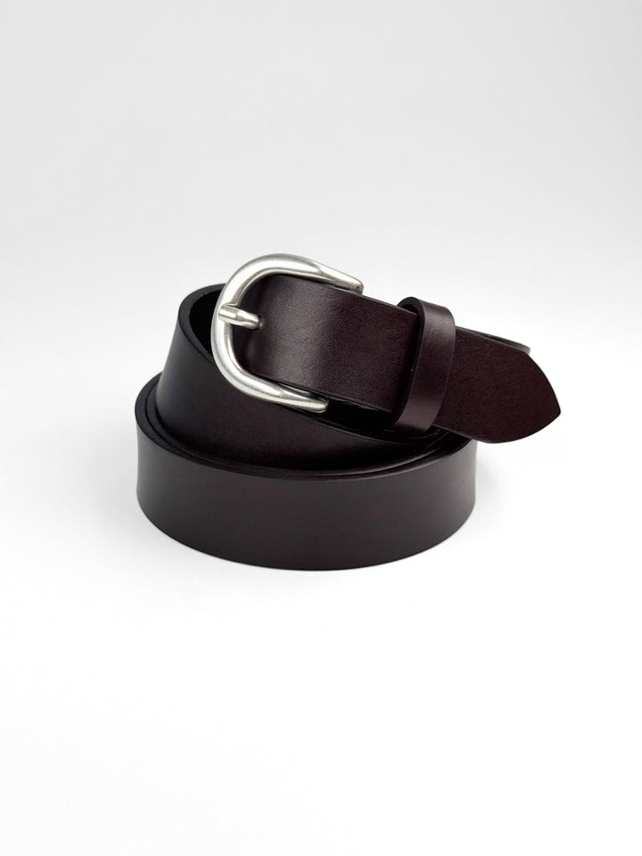 Calfskin Leather Dress Belt - Espresso Brown
