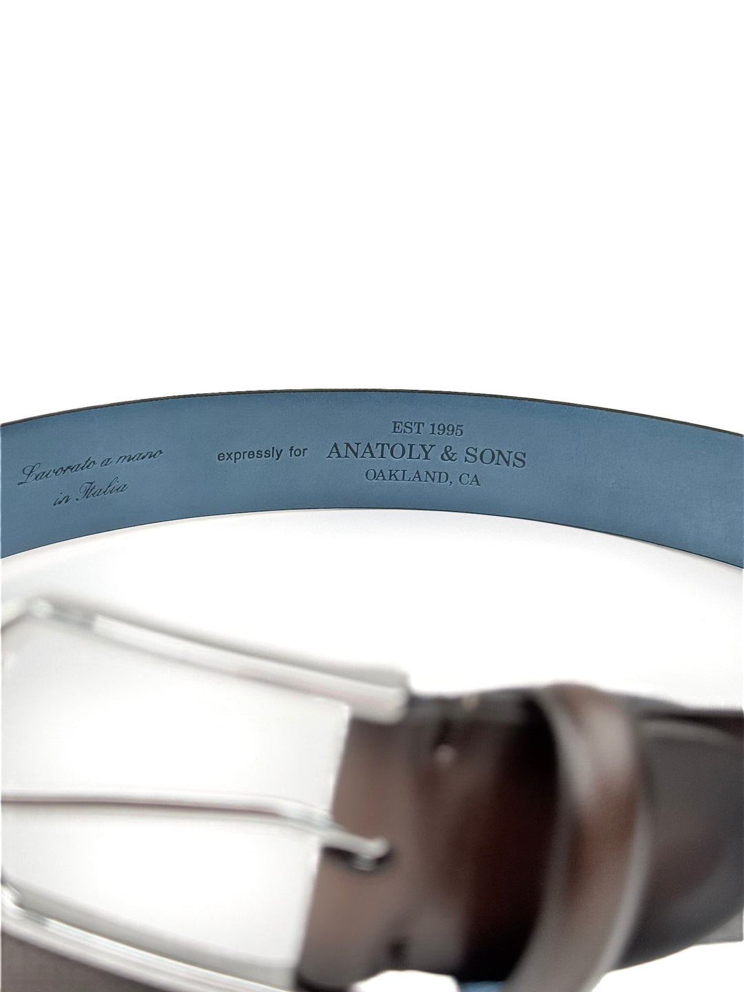 Hand Painted Ombre Calfskin Leather Belt - Espresso Brown