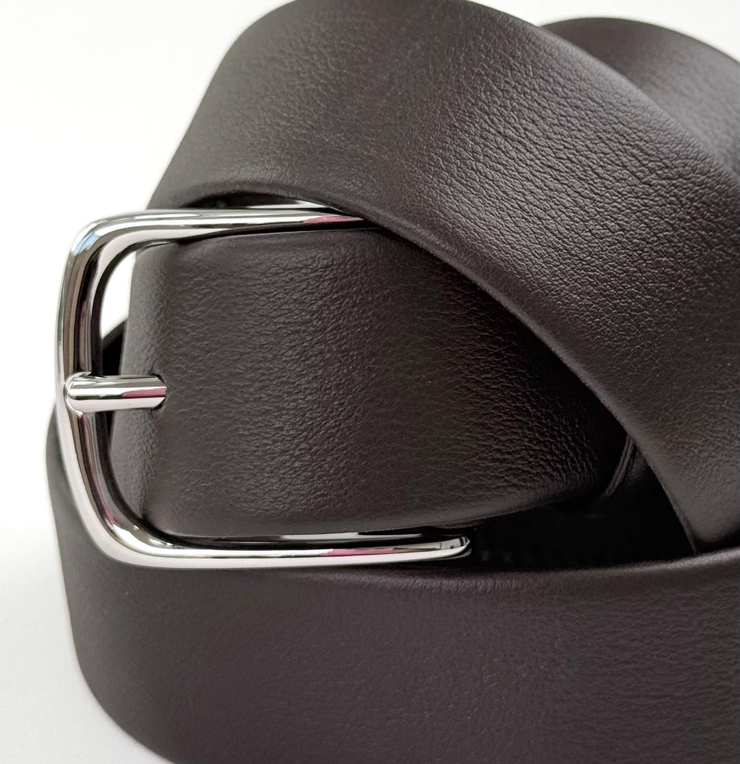 Soft Calfskin Leather Belt - Espresso Brown