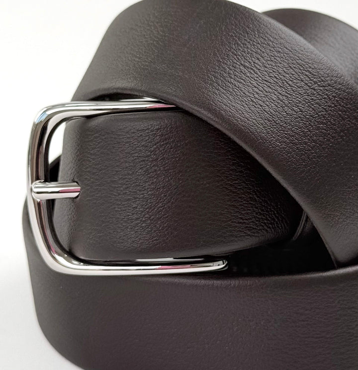 Soft Calfskin Leather Belt - Espresso Brown