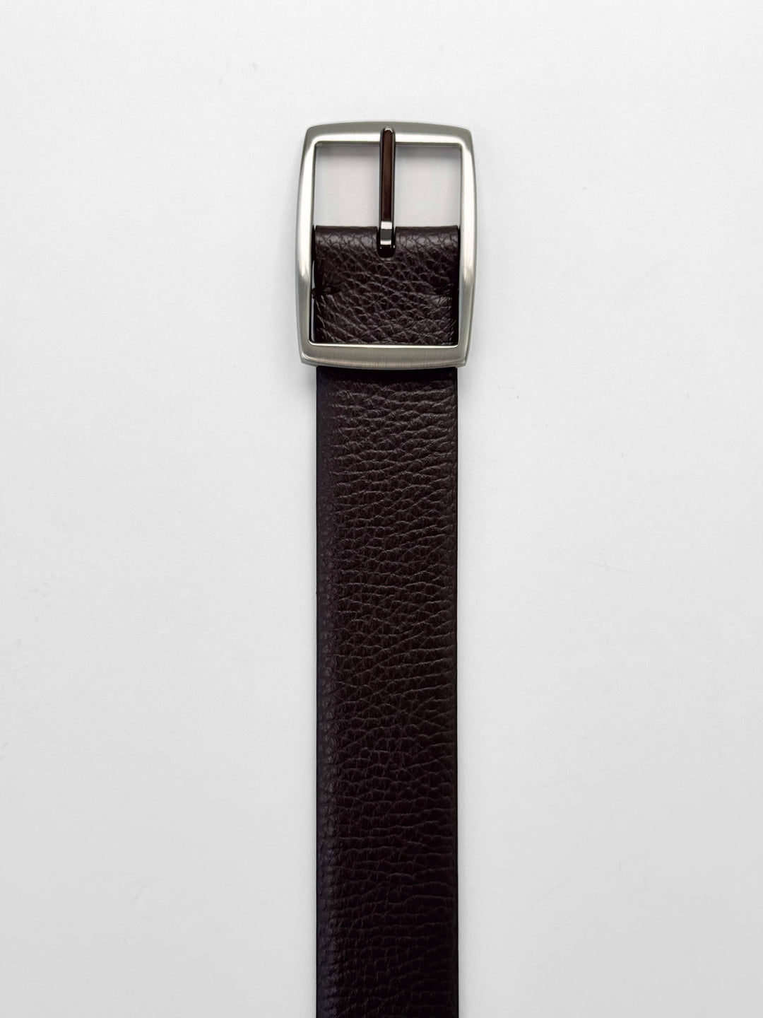 Pebble Grain Calfskin Leather Belt - Espresso
