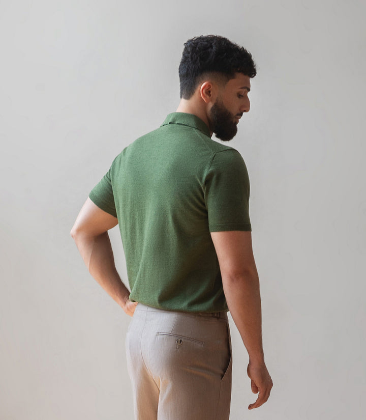 Extra Fine Merino Polo Shirt - Apple Green