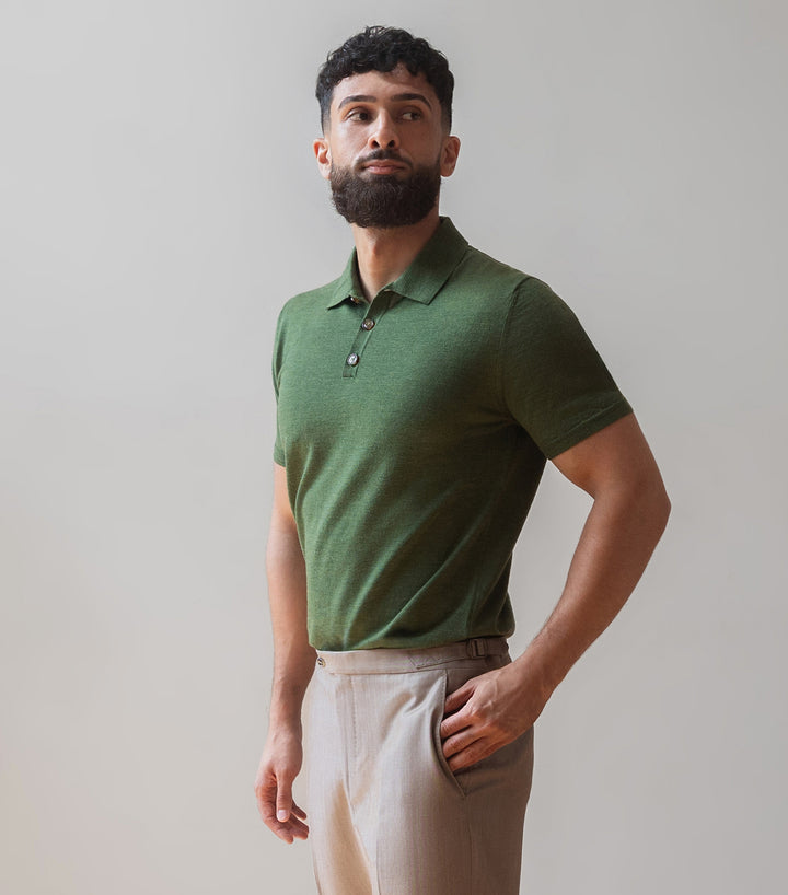 Extra Fine Merino Polo Shirt - Apple Green
