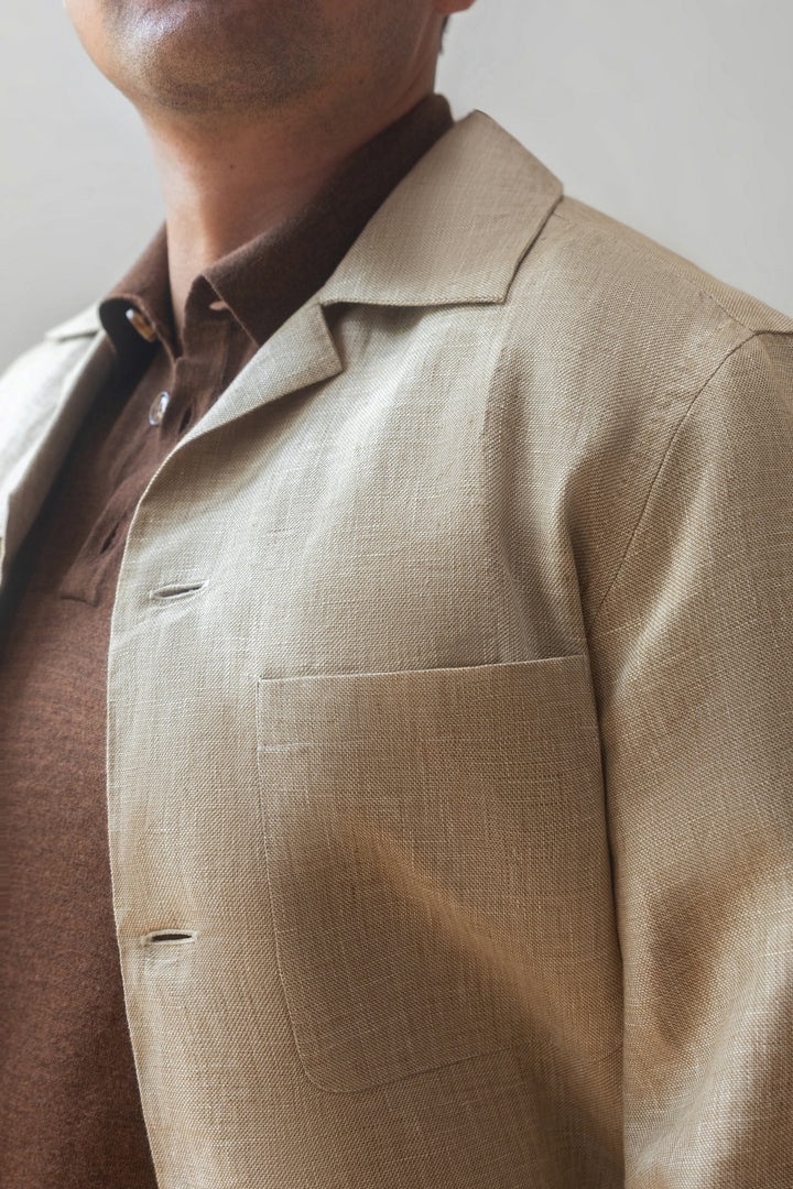Italian Linen Traveler Jacket - Ivory