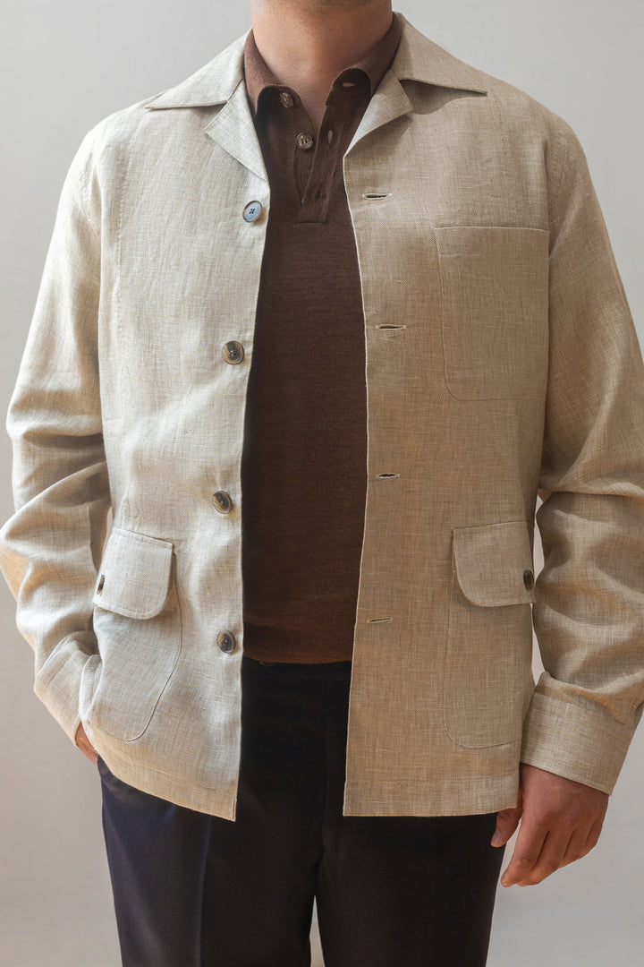 Italian Linen Traveler Jacket - Ivory