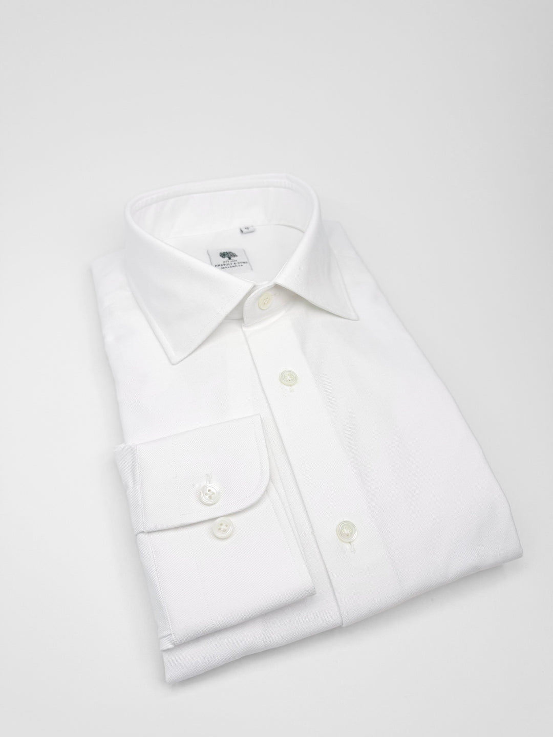 Heavy Portuguese Cotton Oxford Dress Shirt - White
