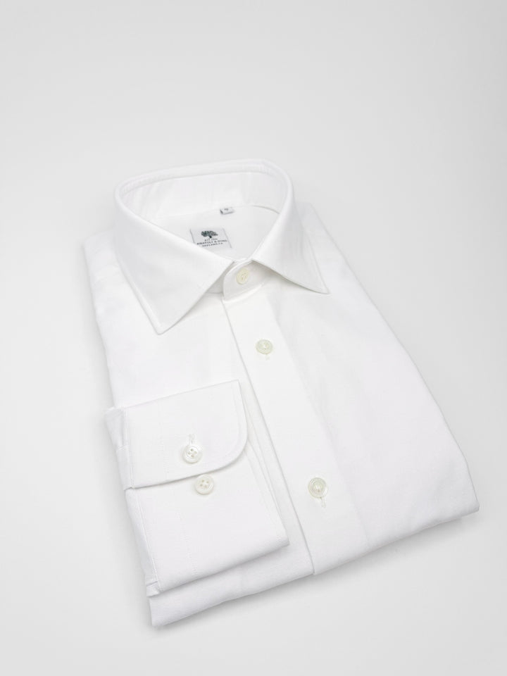 Heavy Portuguese Cotton Oxford Dress Shirt - White