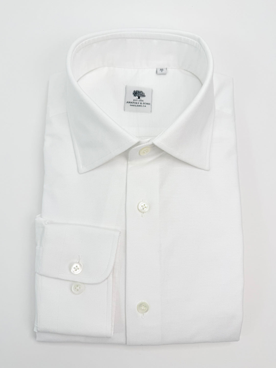 Heavy Portuguese Cotton Oxford Dress Shirt - White