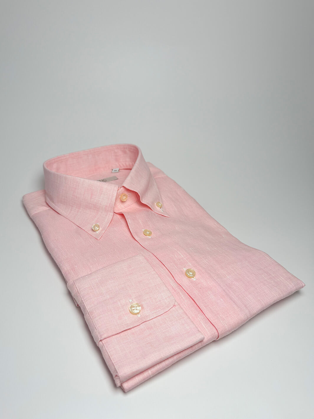 Linen Button-Down Shirt - Light Pink