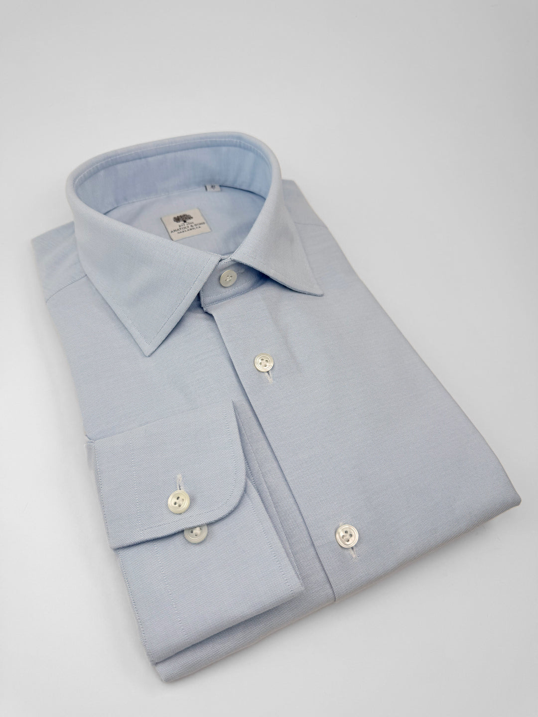 Thomas Mason Heavy Cotton Oxford Dress Shirt - Light Blue