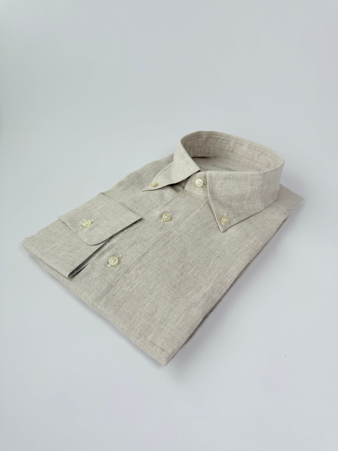 Linen Button-Down Shirt - Beige