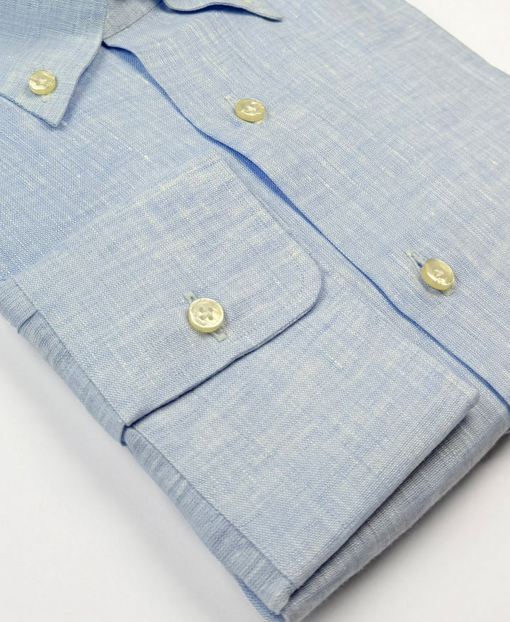 Linen Button-Down Shirt - Light Blue