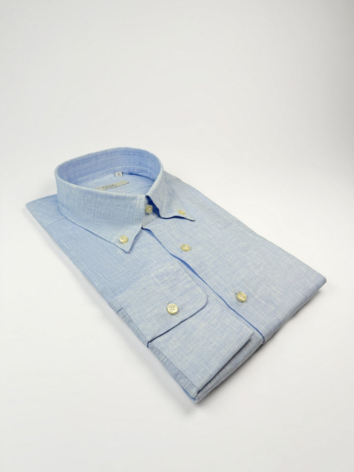 Linen Button-Down Shirt - Light Blue