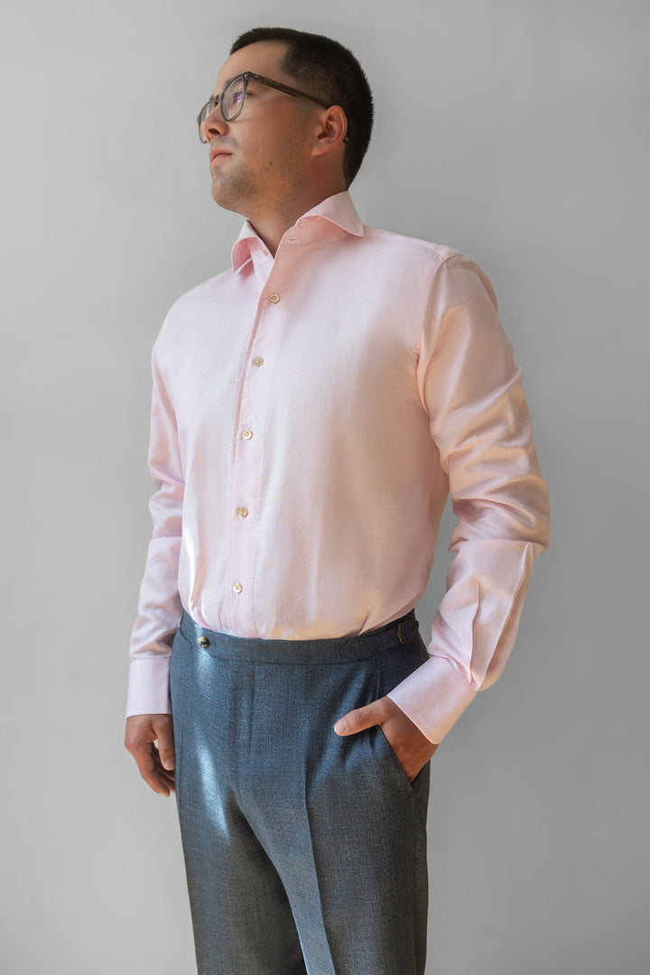 Steel Blue Wool Silk Linen Suit