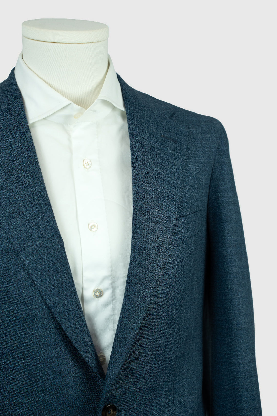 Steel Blue Wool Silk Linen Suit