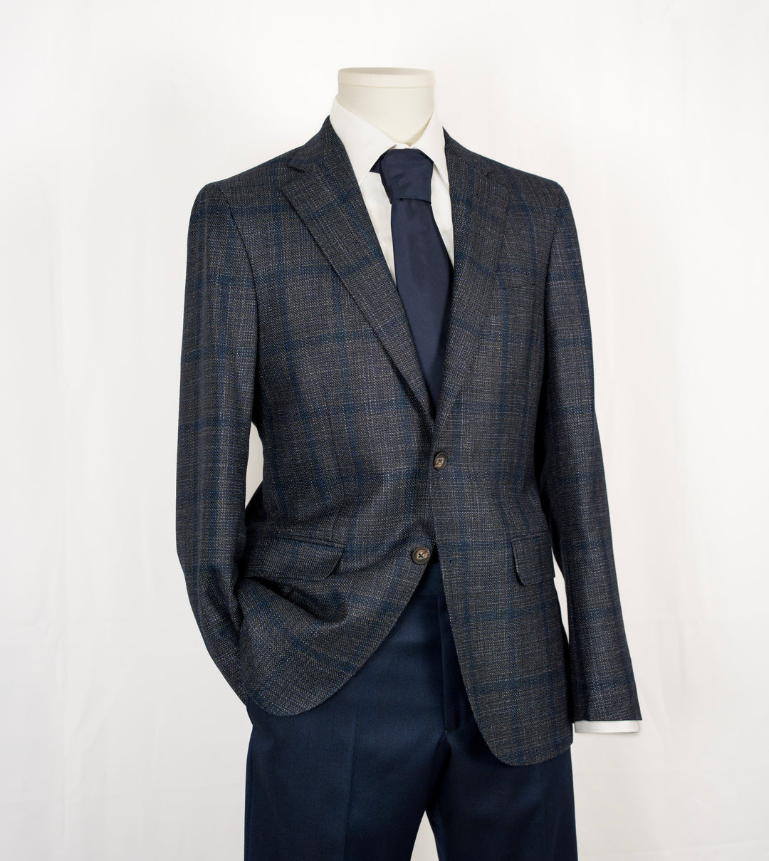 Aubergine Plaid Wool Silk Sport Coat