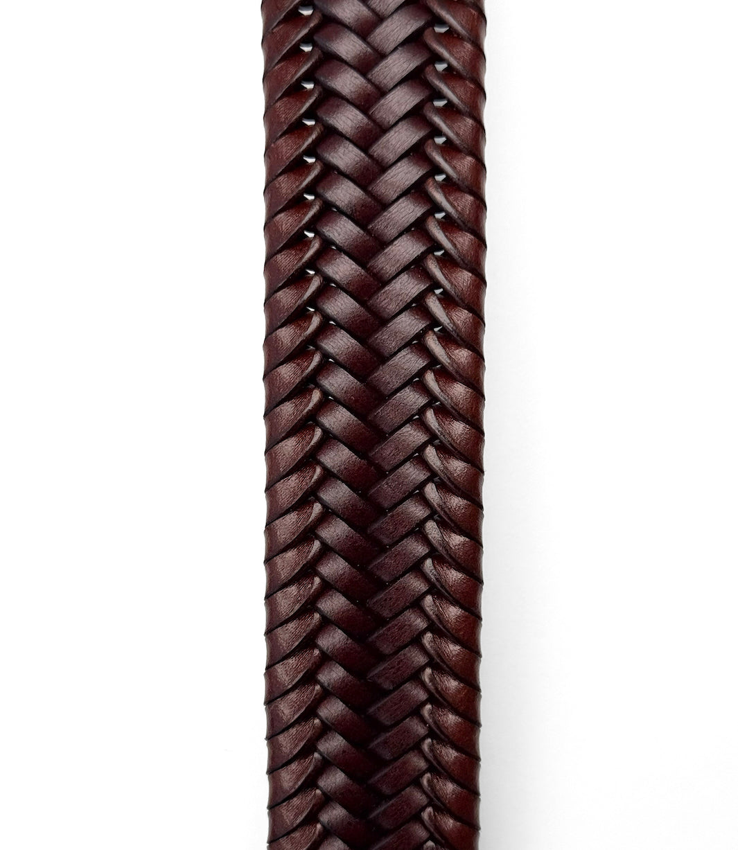 Braided Calfskin Belt - Brown
