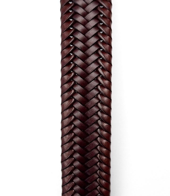 Braided Calfskin Belt - Brown