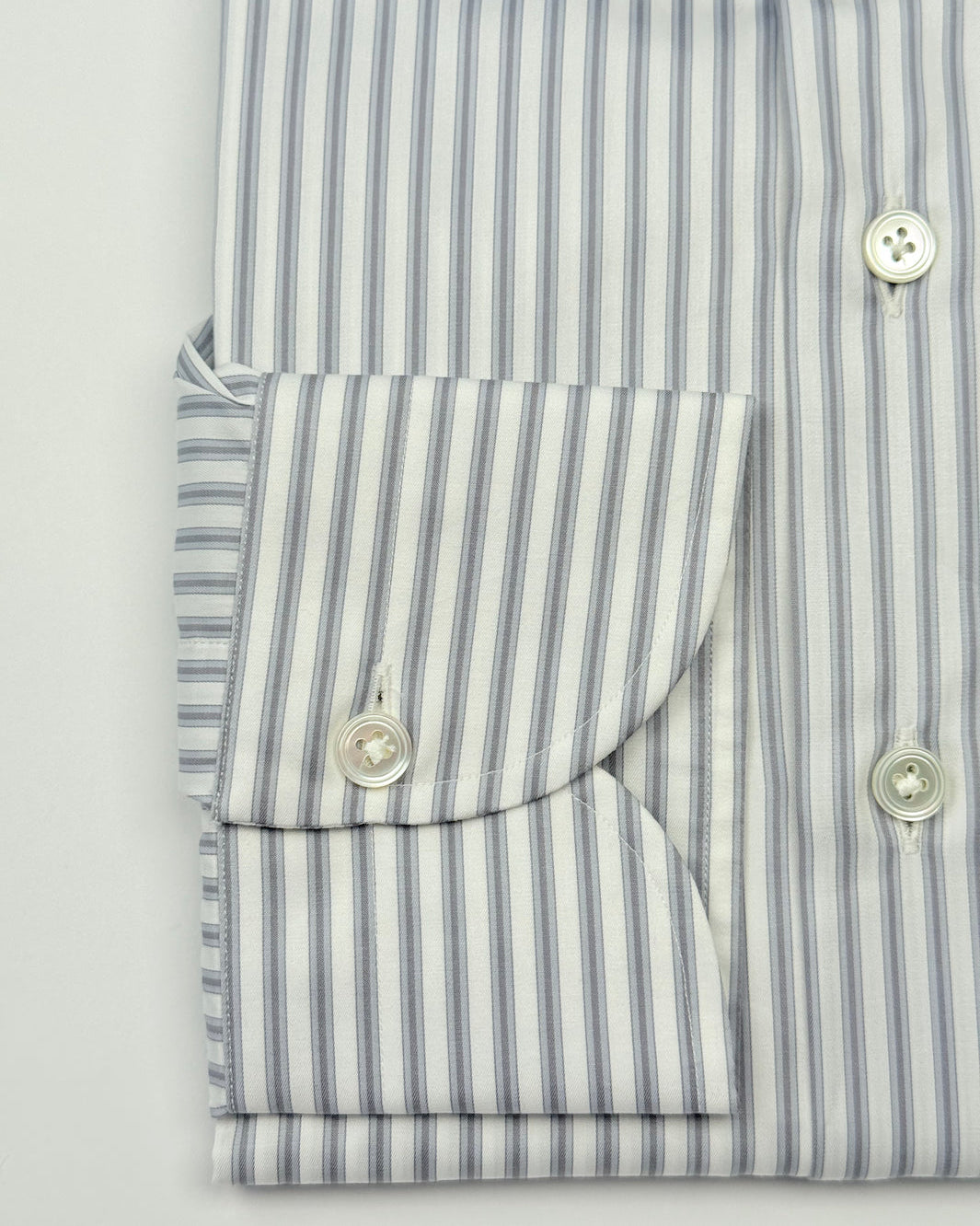 Bold Multi Stripe Cotton Dress Shirt - Grey